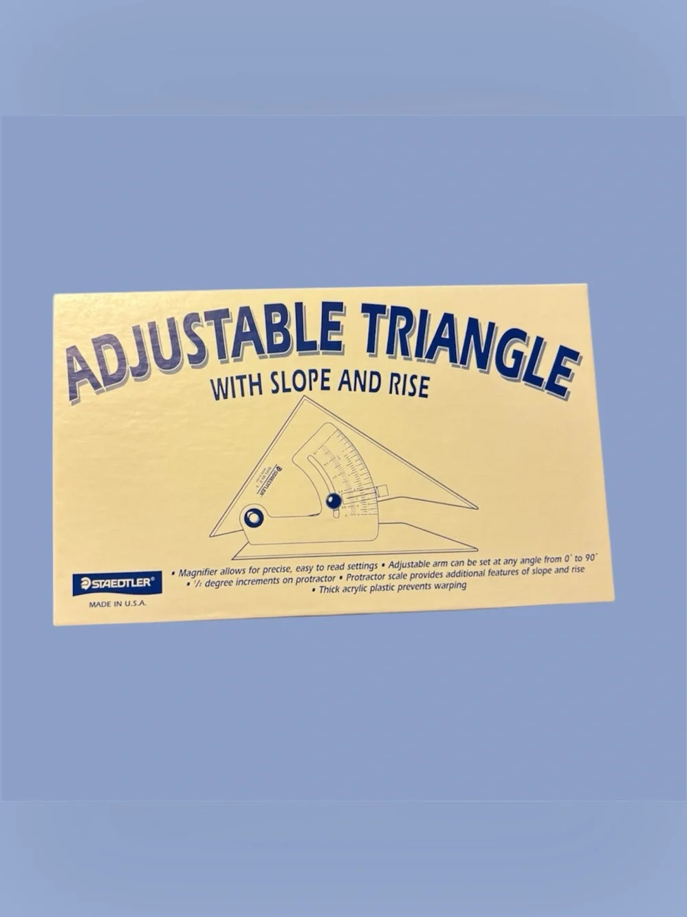 Staedtler 6” Adjustable Triangle With Slope & RIse Mars 964 51-6